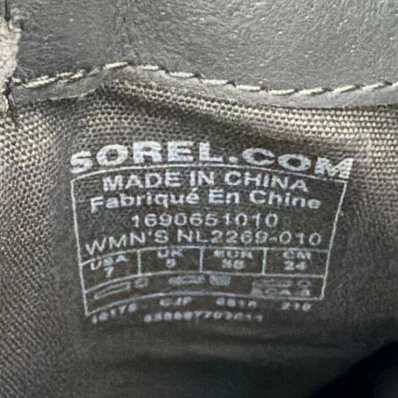 Sorel Boots Womens Size 7 Black Lolla Ankle Booties Leather Buckle Side Zip - Picture 9 of 12